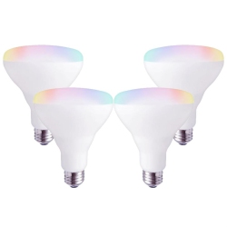 XTRICITY 1-50075 Led Wi-Fi Br30 10W 120V RGB Colors 2700K-6500K Tunable Dim 4Pk In White