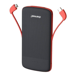 CHARMAST 10000Mah Built In Cables Portable Charger, Slim 10000 Power Bank External Battery Pack(Black)