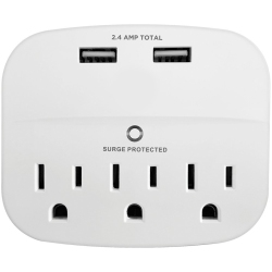 AMX Pa-35 Surge Protectors 3 Outlet With 2 USB Ports 2.4A