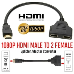 CSMART HDMI Male to 2 Ports HDMI Female 1 Input 2 Output Splitter Converter Adapter Cable