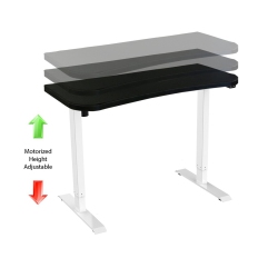 BOOST INDUSTRIES Fs-M55-Wh 55" Motorized Height Adjustable Gaming/pc Desk With Full Surface Size Gaming Pad (White)