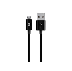 MONOPRICE USB-A to Micro B Cable - 3 Feet - Black, Polycarbonate Connector Heads, 2.4A, 22/30Awg - Select Series