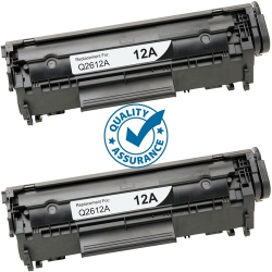 PRINTER PRO 2 Pack HP 12A (Q2612) Toner Cartridge-HP Printer Laserjet 1018 1020 1022 3015 3030 3050 3052 3055 M1319 In Black