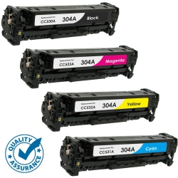 PRINTER PRO 4 Colors Set- HP 304A (Cc530A/cc531A/cc532A/cc533A) Bk/m/y/c Toner Cartridge -HP Printer Cp2025, Cm2320