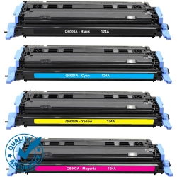 PRINTER PRO Compatible Replacement for 4 Colors Set-HP 124A (Q6000A/q6001A/q6002A/q6003A) Bk/m/y/c Toner Cartridge-HP Printer 2600N 1600 2605 1015