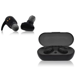 ESCAPE Btm050 Mini Wireless Stereo Bluetooth Earphones With Charging Station In Black