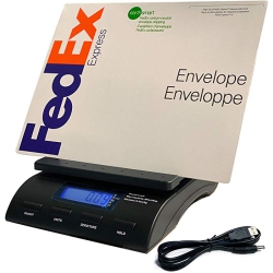 ANGEL POS Digital 50 Lb X 0.2 OZ Postal Table Shipping Scale With Large Display, Envelope Stand & USB Power Cable
