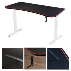 BOOST INDUSTRIES Fs-Mc63-Wh Floor Standing Manual Height Adjustable Gaming/pc Desk (White)