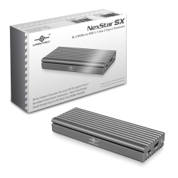 VANTEC M.2 Nvme SSD to USB 3.1 Gen 2 Type-C Aluminum Enclosure With C to C Cable, Space Color, Id5 (Nst-205C3-Sg) In Gray
