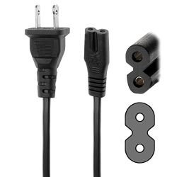 ANTOBLE 2 Prong Ac Wall Cable Power Cord for Led Lcd Tv, Samsung, Apple Tv, Lg Sharp; Canon Pixma, HP Brother Epson