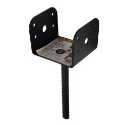 NUVO IRON Post Support Saddle Bracket Holder for 3.5"x3.5" Posts, Galvanized Steel Powder Coated - Dsb4 In Black