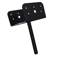 NUVO IRON Post Support Saddle Bracket Holder for 5.5"x5.5" Posts, Galvanized Steel Powder Coated - Dsb6 In Black