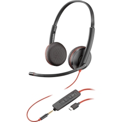 PLANTRONICS Wire C3225 On-Ear Headset With Mic - - (209751-22) In Black