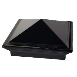 DECOREX HARDWARE 2" X 2" Aluminium Pyramid Post Cap for Metal Posts - Pressure Fit - (Dhppc20F) In Black
