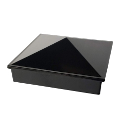 DECOREX HARDWARE 3" X 3" Aluminium Pyramid Post Cap for Metal Posts - Pressure Fit - (Dhppc30F) In Black