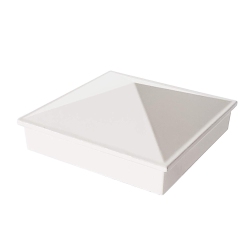 DECOREX HARDWARE 3" X 3" Aluminium Pyramid Post Cap for Metal Posts - Pressure Fit - (Dhppc30Wf) In White