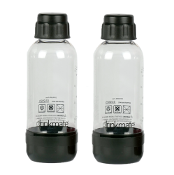 DRINKMATE 0.5L Carbonating Bottles - Black, 2 Pack