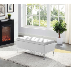 KOZY NICHE Imperial Tufted Bench With Storage (Beige)