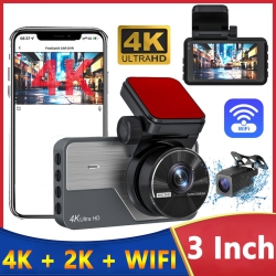 HLD Dash Cam Front And Rear Camera Wifi/app Control Dashcam \w 128GB Card 4K Dash Cam Front 2K Rear Car Camera Wdr Super Night Vision Loop Recording