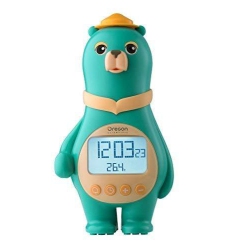OREGON SCIENTIFIC Bc100 Big Bear Clock With Temperature And Calendar, Lcd Display With Backlight, Lego-Like Feet In Green