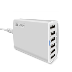 XDCDHM USB Charger, 60 Watt 12A 6-Port High Speed Travel Wall Charger Multi-Port USB Charger Hub Charging White)