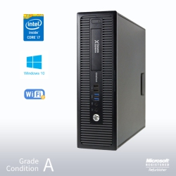 HP Refurbished (Good) - Prodesk 800 G1 Sff Desktop, Intel I7 4770 3.4Ghz/24GB / 240GB SSD/ DVD/ Win10 Pro/fast Ac 600 Wifi USB