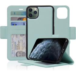 NAVOR Detachable Magnetic Wallet Case With Rfid Protection Compatible for Iphone 11 Pro Max [6.5 Inch] [Vajio Series] - In Mint