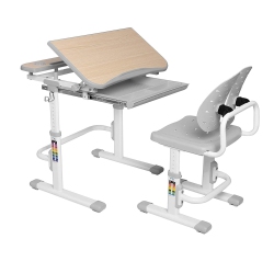 UNITED CANADA Galileo Children's Desk & Chair Set - Multifunctional Study/arts Desk With Ergonomic Chair - In Grey