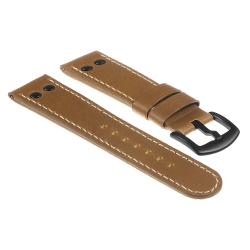 DASSARI Vintage Leather Pilot Watch Band Strap for Samsung Galaxy Watch - 20MM - for 42MM Galaxy Watch - Khaki In Multicolor