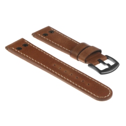 DASSARI Vintage Leather Pilot Watch Band Strap for Samsung Galaxy Watch - 20MM - for 42MM Galaxy Watch - In Tan