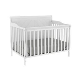 LAUREN Solid Wood 4 In 1 Convertible Crib - In White