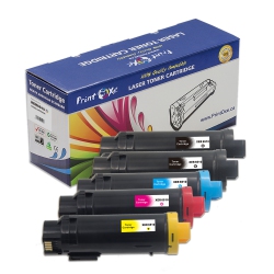PRINTOXE ® 6510 Compatible Set+Bk for Xerox 6510 - 5 Toner Cartridges - High Yield - for Xerox Wrokcentre 6515 6515N 6515Dn 6515Dni; Phaser 6510