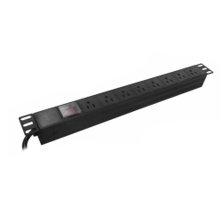 SYNCSYSTEM Ssys-Pd8-Fpl-1U 8 Outlets Power Distribution Unit for Server Cabinet, 1U In Black