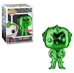FUNKO Pop Dc Heroes 3.75 Inch Action Figure Batman Arkham Asylum - The Joker Chrome #53 In Green
