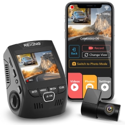 REXING V1P 4K 2.4" Lcd Uhd 4K Dual Channel Wi-Fi Dash Cam