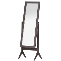 HOMCOM Full Length Mirror, Free Standing Full Body Mirror With Rectangular Frame, Adjustable Angle for Dressing Room, Bedroom, Living Room