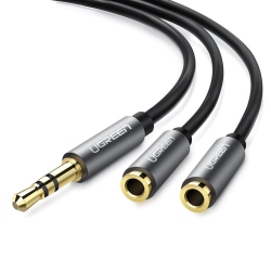 UGREEN 3.5MM Audio Stereo Y Splitter Extension Cable 3.5MM Male to 2 Port 3.5MM Female for Earphone, Headset Splitter