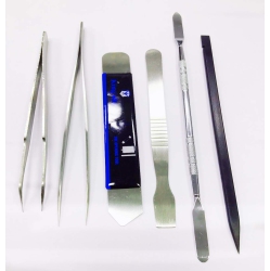 LAPTOPKING 6 In 1 Prying Tools & Stainless Steel Tweezers for Macbook Iphone Cellphone Repair Kit