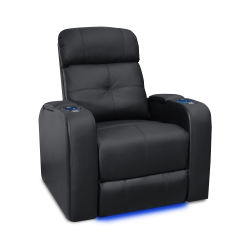 VALENCIA SEATING Verona Premium Top Grain 9000 Leather Single Power Recliner Led Lighting Home Theatre Seating