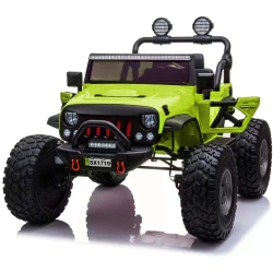 VOLTZ TOYS 2-Seater 12V Ride-On Lifted Jeep Truck \w Raised Suspension, Led Lights, Parental Remote Control, Mp3 Player, Leather Seat, Eva Wheels