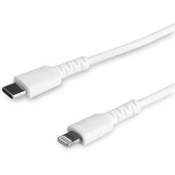 STARTECH 1M/3.3Ft USB C to Lightning Cable - Mfi Certified - Heavy Duty Lightning Cable - - Durable USB Charging Cable In White