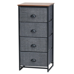 GYMAX 4 Drawers Dresser Chest Storage Tower Side Table Display Home Furniture In Black