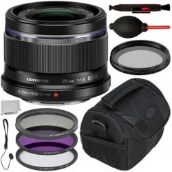 Olympus M.Zuiko Digital 25mm f/1.8 Lens (Black) with Accessory