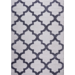 LA DOLE RUGS Ladole Rugs Shaggy Fes Abstract Polypropylene Area Rug Carpet In Dark White, 8X11 (7'10" X 10'5", 240Cm X 320Cm) In Gray