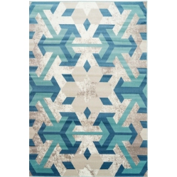 LA DOLE RUGS Ladole Rugs Inspiration Collection Irish Geometric Machine Made Area Rug Carpet In Blue, 8X11 (7'10" X 10'5", 240Cm X 320Cm)