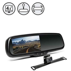 REAR VIEW SAFETY Backup Camera System With Replacement Mirror Display 33' Cable