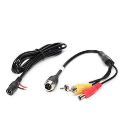 REAR VIEW SAFETY 5 Pin Male to Rca Male Adapter With Female Power Cable