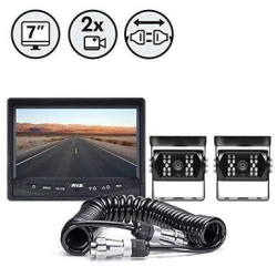 REAR VIEW SAFETY 7" Display 2 X Backup Cameras Trailer Quick Connect/disconnect Kit Power Harness 33Ft Cable