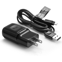 CSMART Lg 1.8A USB Wall Charger Travel Adapter + 3.3Ft Mirco USB Cable for Lg Flex, Lg G2 G3 G4 Neuxs 4 5 X Power 1 2 3 In Black