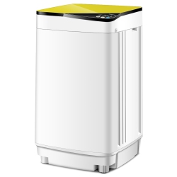 COSTWAY Full-Automatic Portable Washing Machine 7.7Lbs Washer With Germicidal Uv-Light Spinner - In Yellow